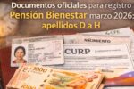 Documentos oficiales para registro Pensión Bienestar marzo 2026: apellidos D a H
